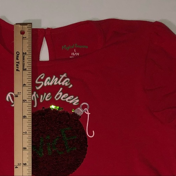 NWT Magical Season Christmas dress girls nice |naughty. Red white green. L 12/14 - Picture 9 of 11